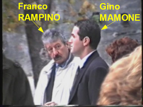 Gino Mamone con Franco Rampino fuori dalla Chiesa